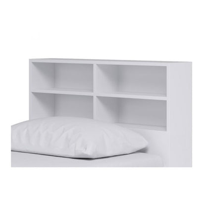 Kidsaw White Low 3ft Cabin Bed with Bookcase Headboard and Built-In Storage