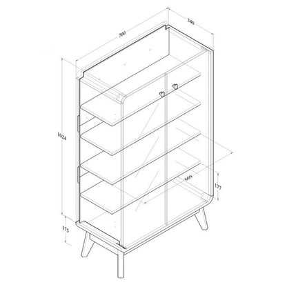 Shoe Cupboard – 2 Door Storage Cabinet with Chevron Detail | Columbian Walnut Finish