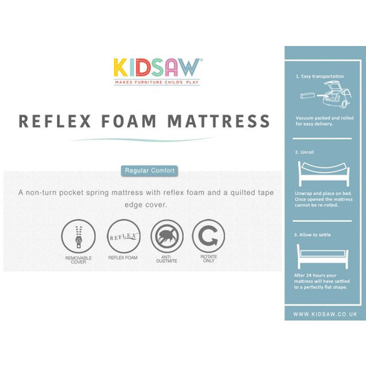 Kidsaw Reflex Foam Starter Single Mattress – Hypoallergenic (90x190cm)
