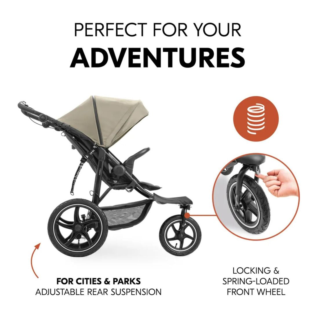 Hauck Runner 3 Robust All-Terrain Pushchair – With XL Pneumatic Wheels & Suspension