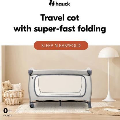 Hauck Sleep N Easyfold – Travel Cot with Ultra-Fast Folding Mechanism