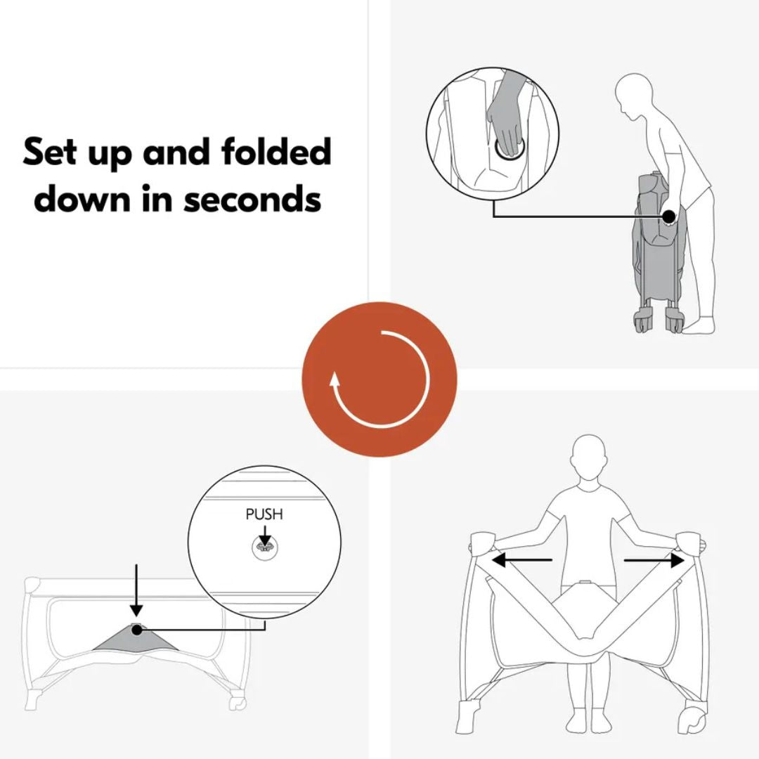 Hauck Sleep N Easyfold – Travel Cot with Ultra-Fast Folding Mechanism