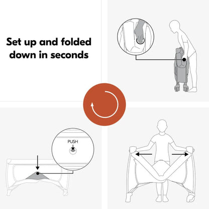 Hauck Sleep N Easyfold – Travel Cot with Ultra-Fast Folding Mechanism