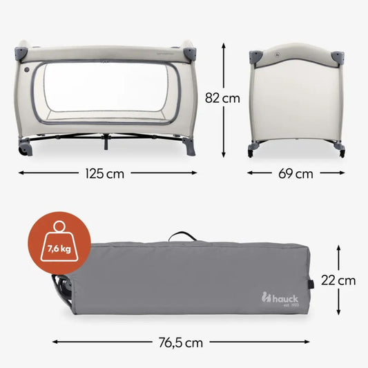 Hauck Sleep N Easyfold – Travel Cot with Ultra-Fast Folding Mechanism
